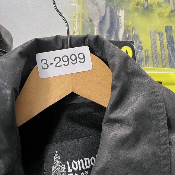 Vintage London Fog Coat Womens 4 Petite Gray Check Long Trench Lined Raincoat - Picture 10 of 10